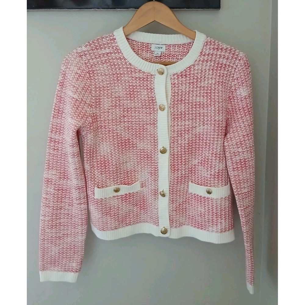 J. Crew Popcorn Stitch Lady Cardigan Jacket Sweater Size Medium Academia Preppy